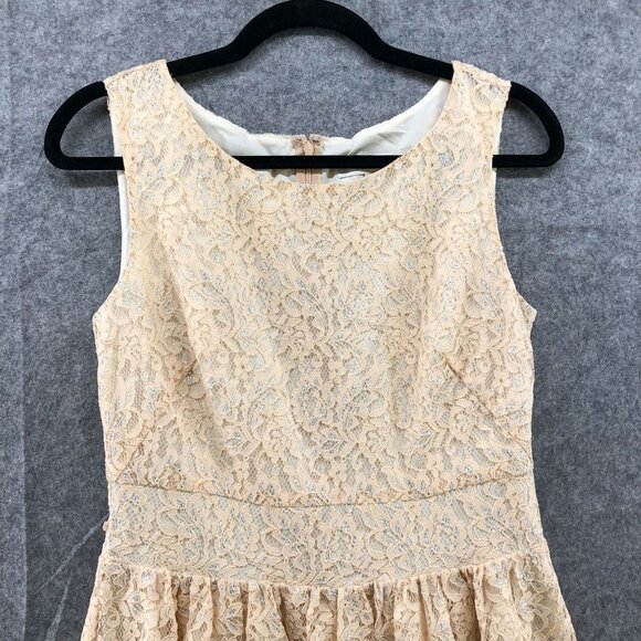Ann Taylor Loft Sleeveless Lace Dress Size 4 Cream A-Line Knee Length Formal - Picture 3 of 11